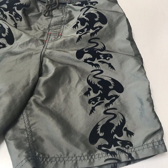 Vintage 90s Y2K CC Counter Culture Boardshorts Mens 34 Dragon Rave Skater Surfer - Picture 4 of 15